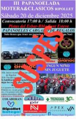 Suspesa la ‘Papanoelada motera’ d’aquest dissabte 21 de desembre