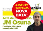 Josep Maria Osuna candidat de Decidim Ripollet, es presenta només als mitjans per culpa de la pluja