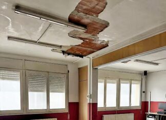 Les pluges provoquen danys a l’escola d’adults Jaume Tuset